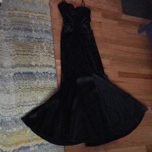 Black satin formal gown